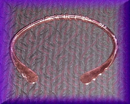 Copper Bracelet - decorative smashed ends
