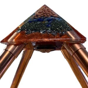 Orgone Energy Pyramid of Giza Cap Stone - with Copper Couplers for Pipes up to 5'